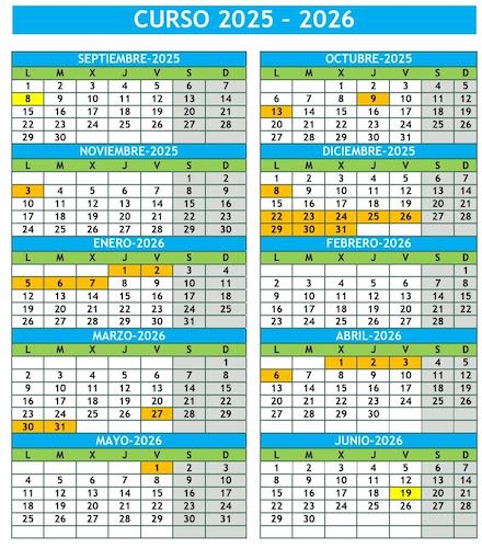 Calendario Lectivo curso 2025/2026